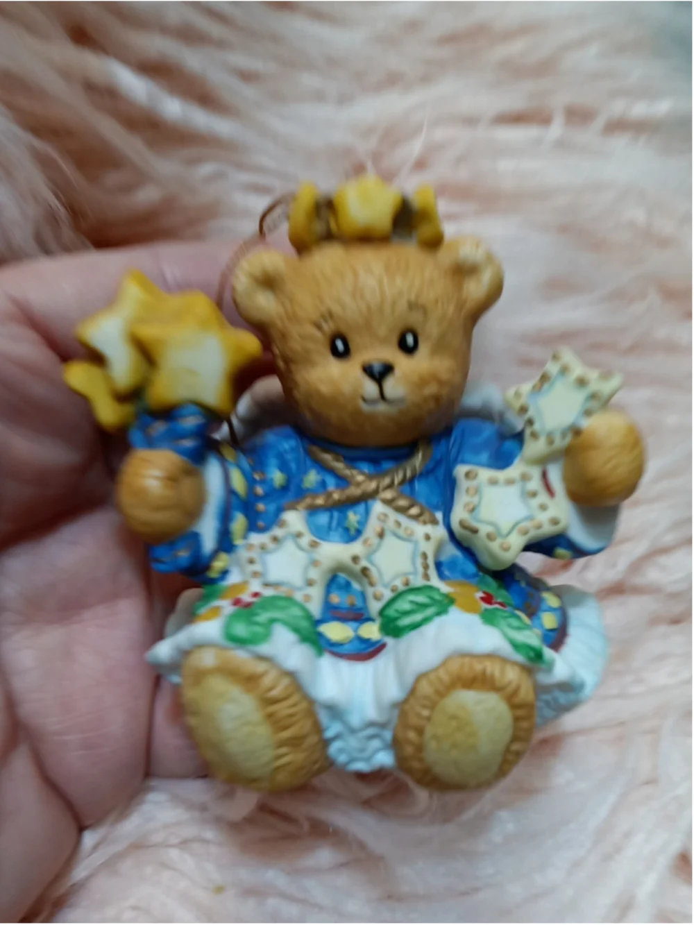Lucy Rigg Angel Teddy Bear Porcelain FRANCES Chapeau Noelle Hanging Ornament